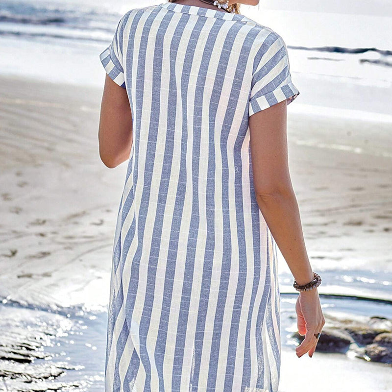 Martine | Elegant Striped Shirt Dress